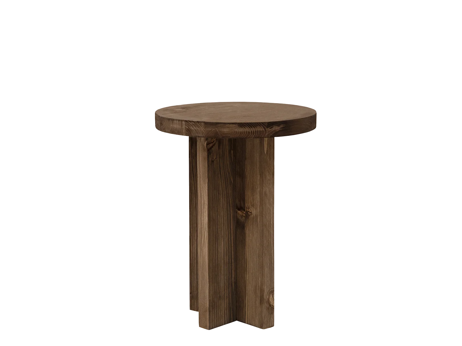 Mesita de noche redonda de madera de abeto Decowood en color natural de 45x35cm - TOKYO - DECOWOOD