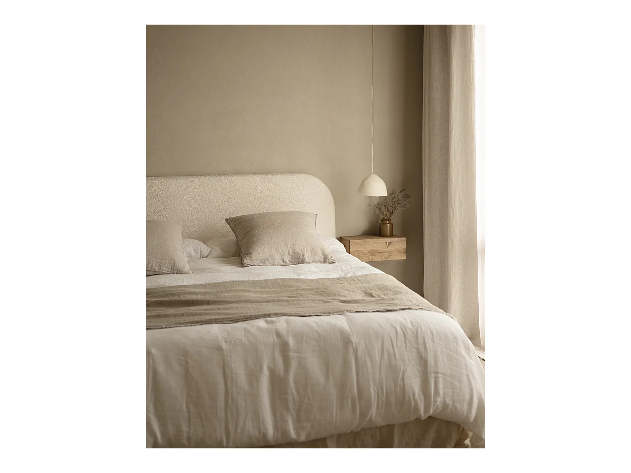 Mesita de noche de pared de madera de abeto Decowood con cajón en color roble oscuro de 40x15cm - INGRID - DECOWOOD