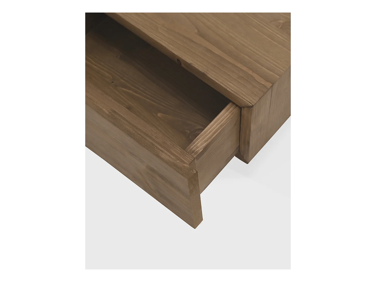 Mesita de noche de pared de madera de abeto Decowood con cajón en color roble oscuro de 40x15cm - INGRID - DECOWOOD