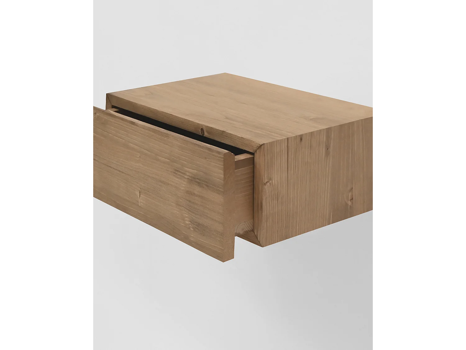 Comodino 1 cassetto in legno massello in tono marrone 40x15x25cm - INGRID - DECOWOOD