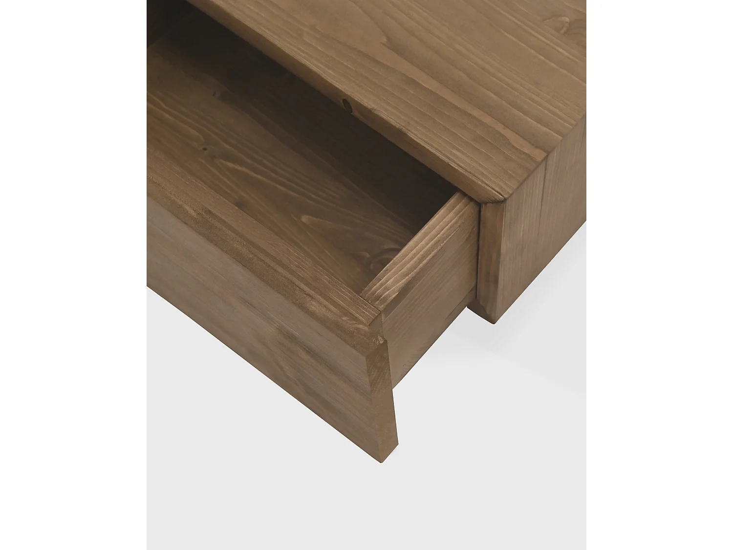 Comodino 1 cassetto in legno massello in tono marrone 40x15x25cm - INGRID - DECOWOOD