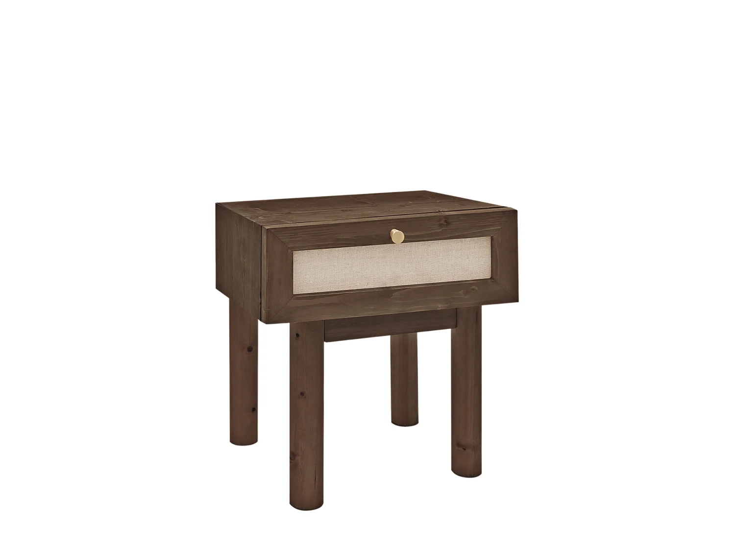 Table de chevet en bois marron 40x45cm - LINEN - DECOWOOD