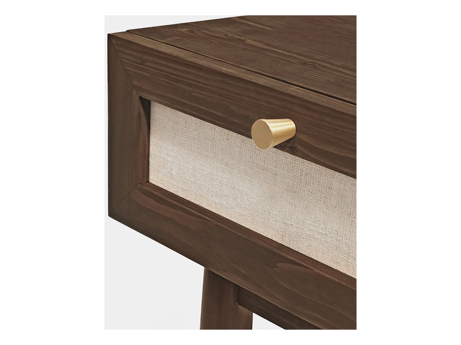 Table de chevet en bois marron 40x45cm - LINEN - DECOWOOD