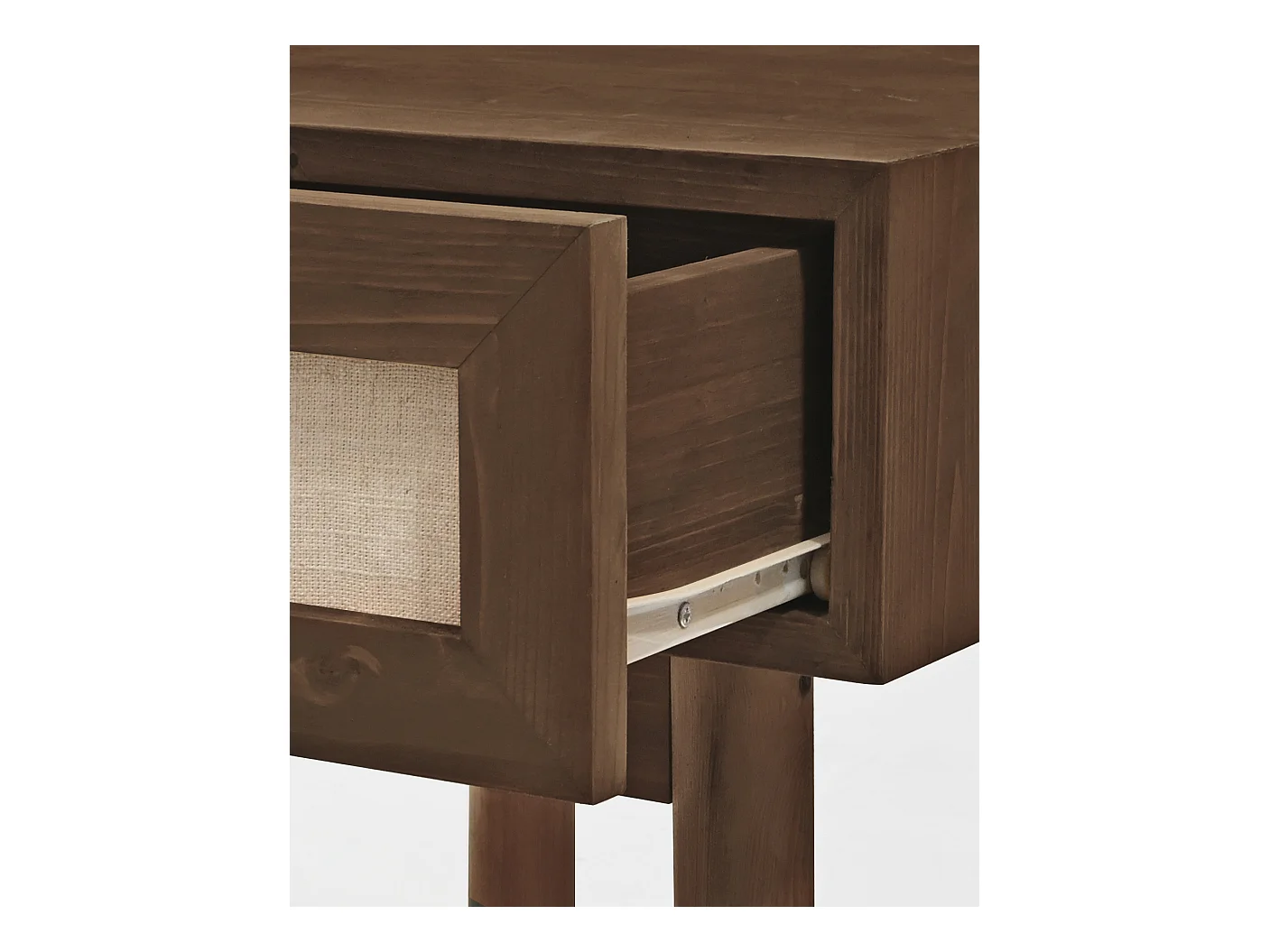 Table de chevet en bois marron 40x45cm - LINEN - DECOWOOD