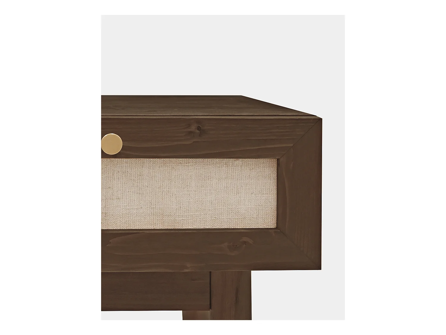 Table de chevet en bois marron 40x45cm - LINEN - DECOWOOD