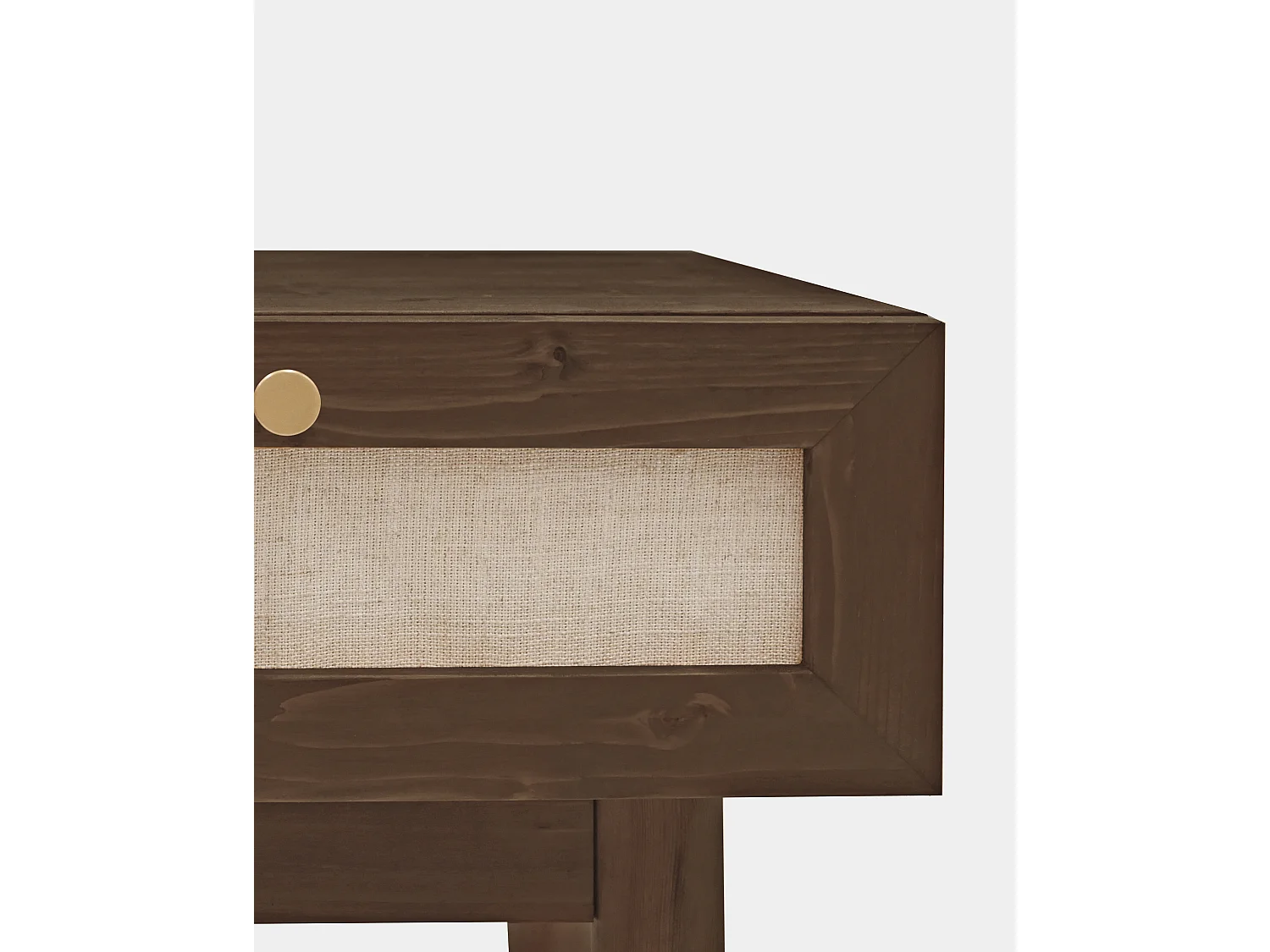 Table de chevet en bois marron 40x45cm - LINEN - DECOWOOD