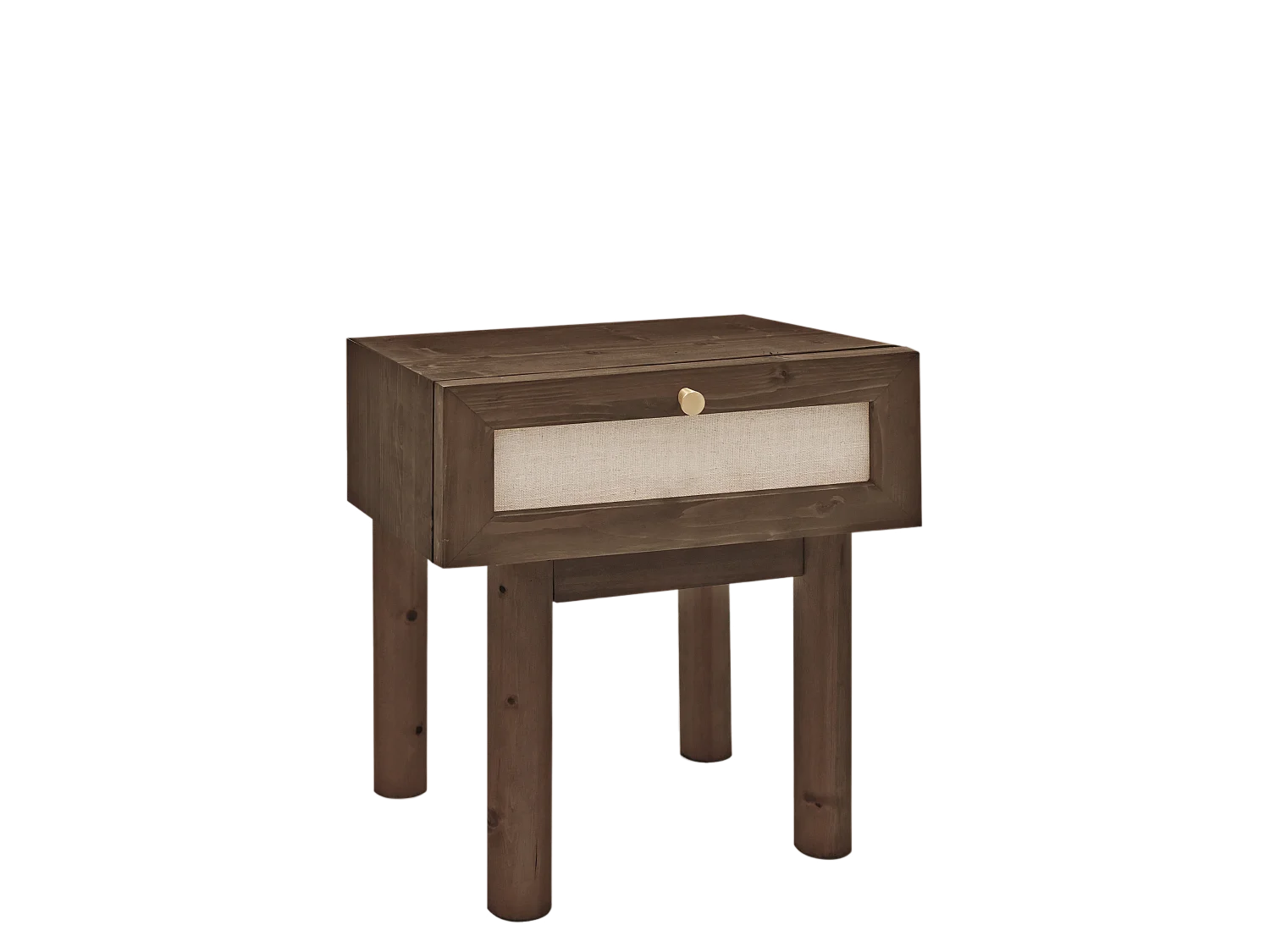 Table de chevet en bois marron 40x45cm - LINEN - DECOWOOD