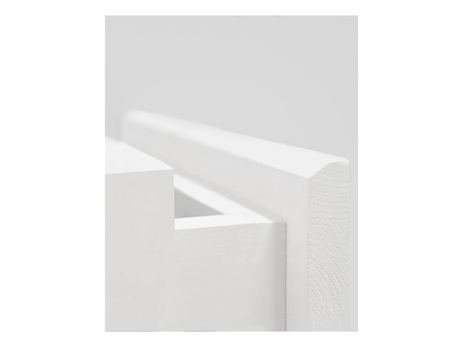 Mesita de noche de pared de madera de abeto Decowood con cajón en color blanco de 40x15cm - INGRID - DECOWOOD