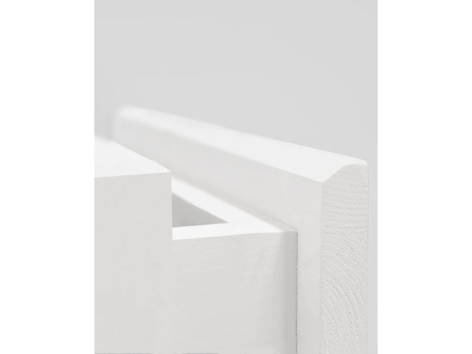 Mesita de noche de pared de madera de abeto Decowood con cajón en color blanco de 40x15cm - INGRID - DECOWOOD