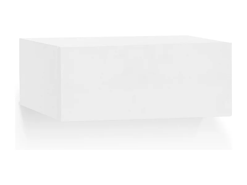 Mesita de noche de pared de madera de abeto Decowood con cajón en color blanco de 40x15cm - INGRID - DECOWOOD