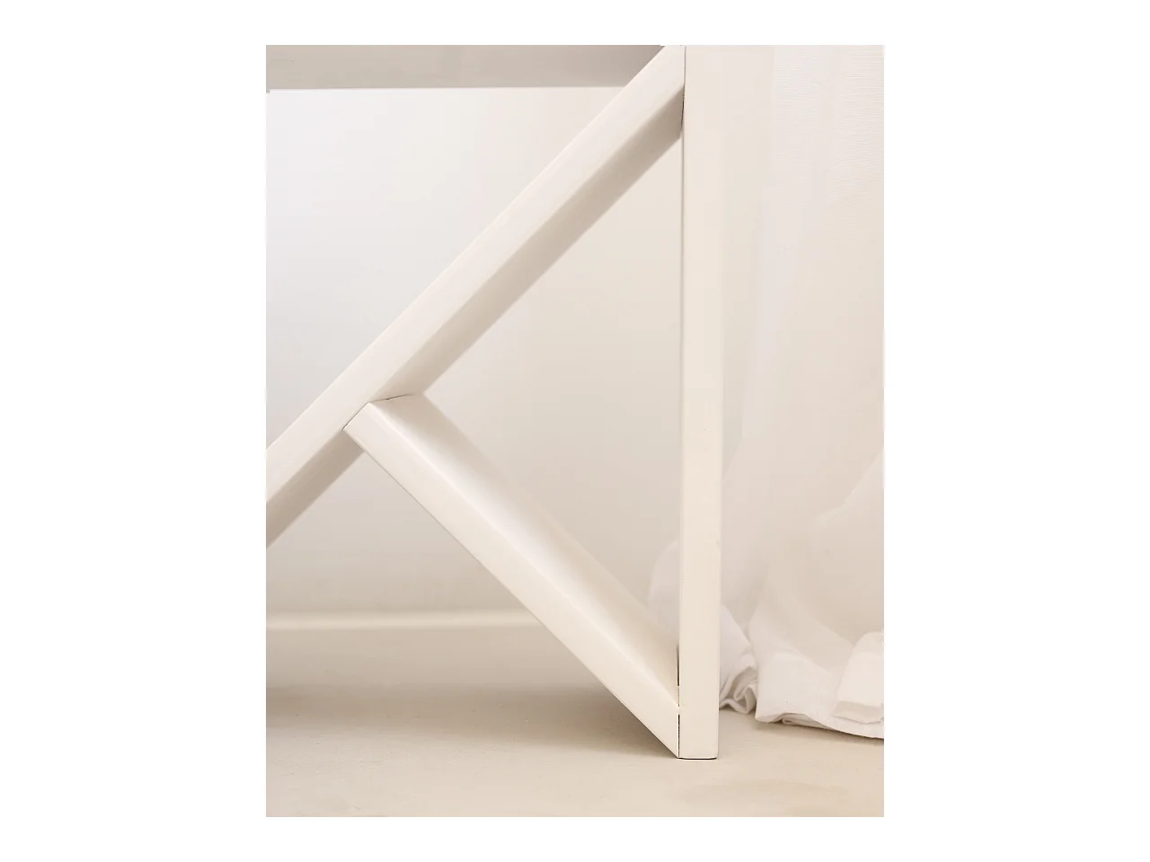 Comodino in legno massello in tono bianco 40x40cm - STOKE - DECOWOOD