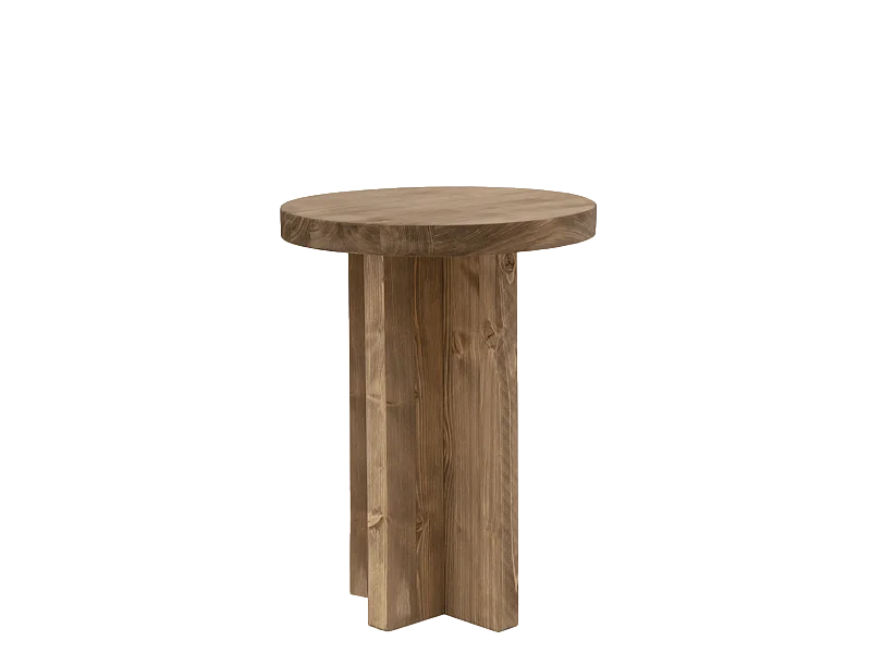 Taburete de madera maciza en tono roble oscuro de 45x35cm - TOKYO - DECOWOOD