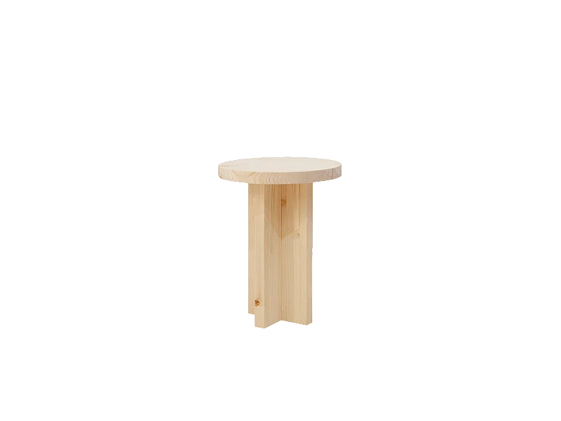 Tabouret en bois de sapin ton naturel 35x45cm - TOKYO - DECOWOOD