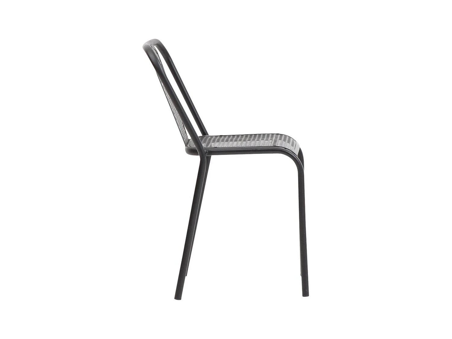 Chaise perforée en métal noir Julien (lot de 2)