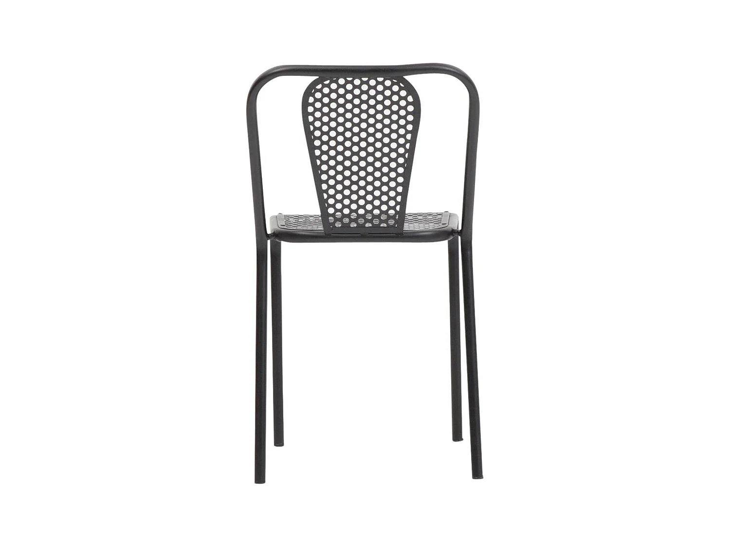 Chaise perforée en métal noir Julien (lot de 2)