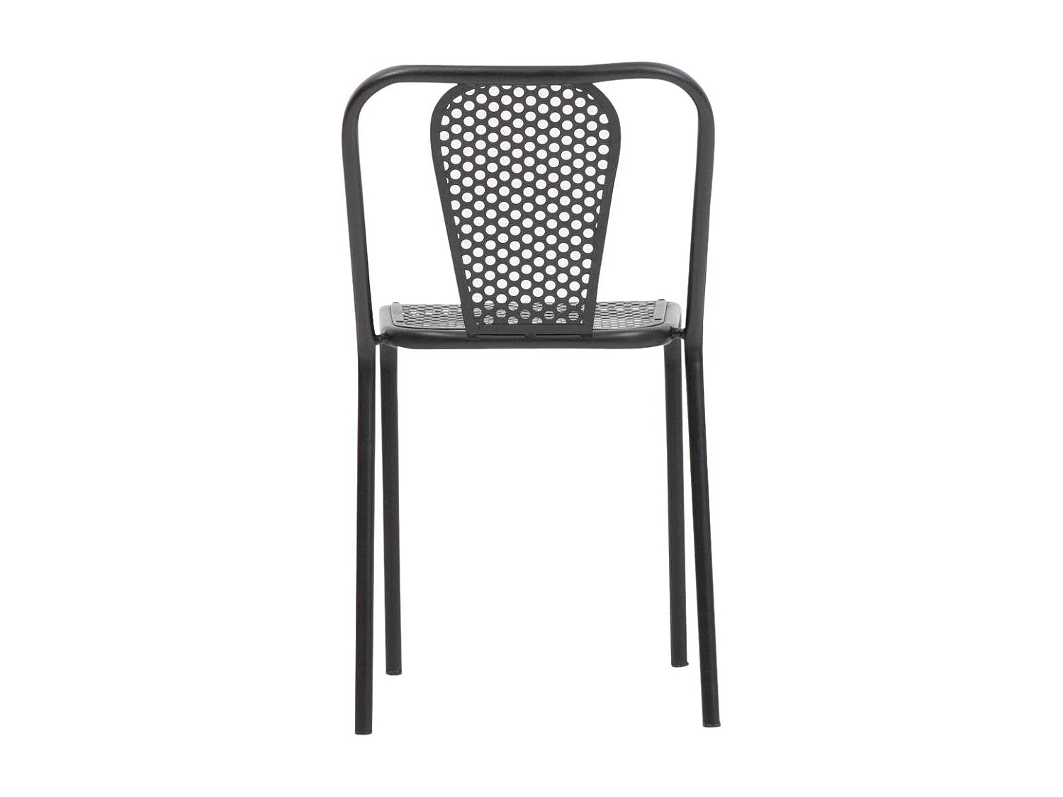 Lote de 2 sillas industriales de metal negro perforado Julien