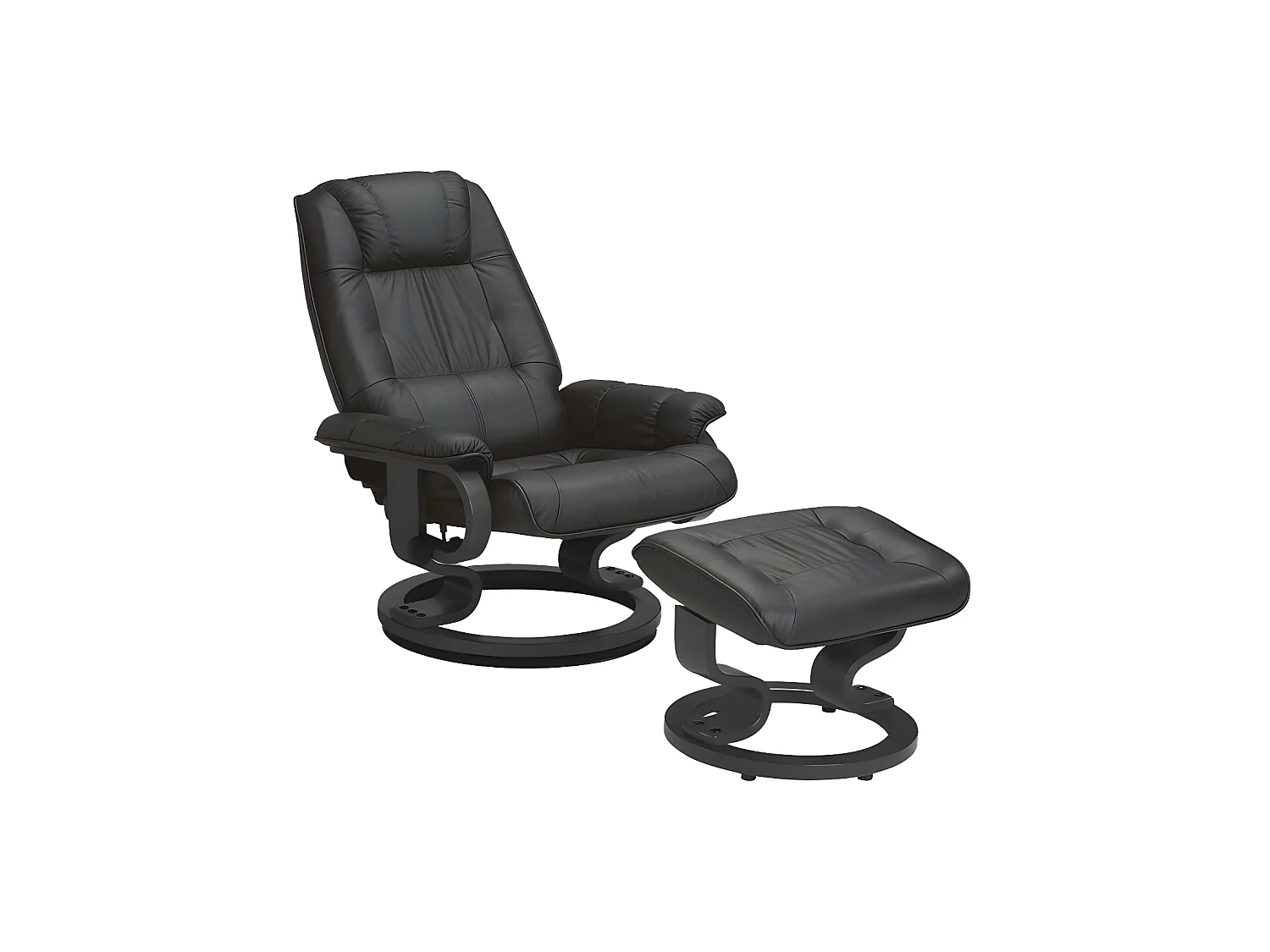 Fauteuil de relaxation Cuir Noir - EXCELLY n°1