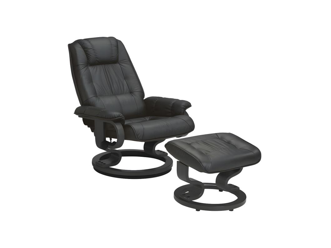 Fauteuil de relaxation Cuir Noir - EXCELLY n°1