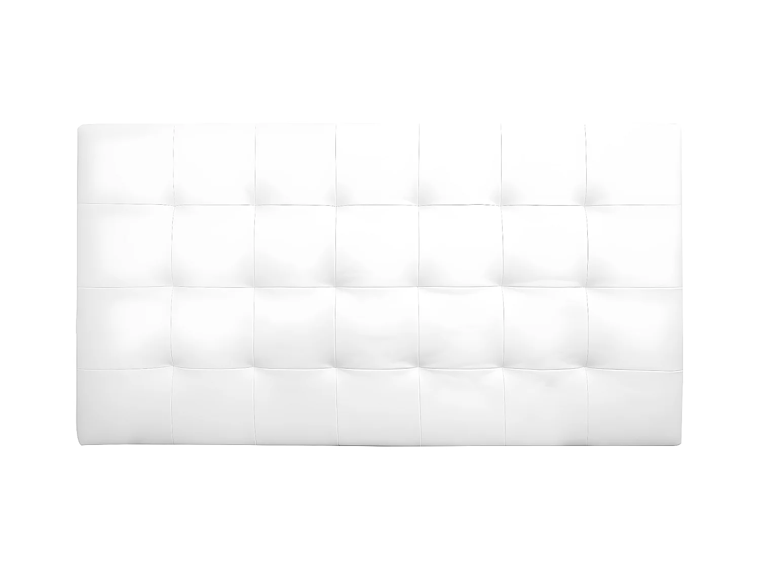 Cabecero de cama tapizado de polipiel con pliegues en color blanco de 200x80cm - NIEMI - DECOWOOD