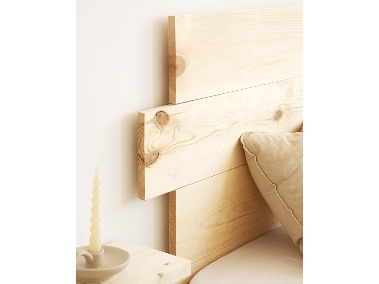 Tête de lit en bois de pin naturelle 160x80cm - FLANDES - DECOWOOD