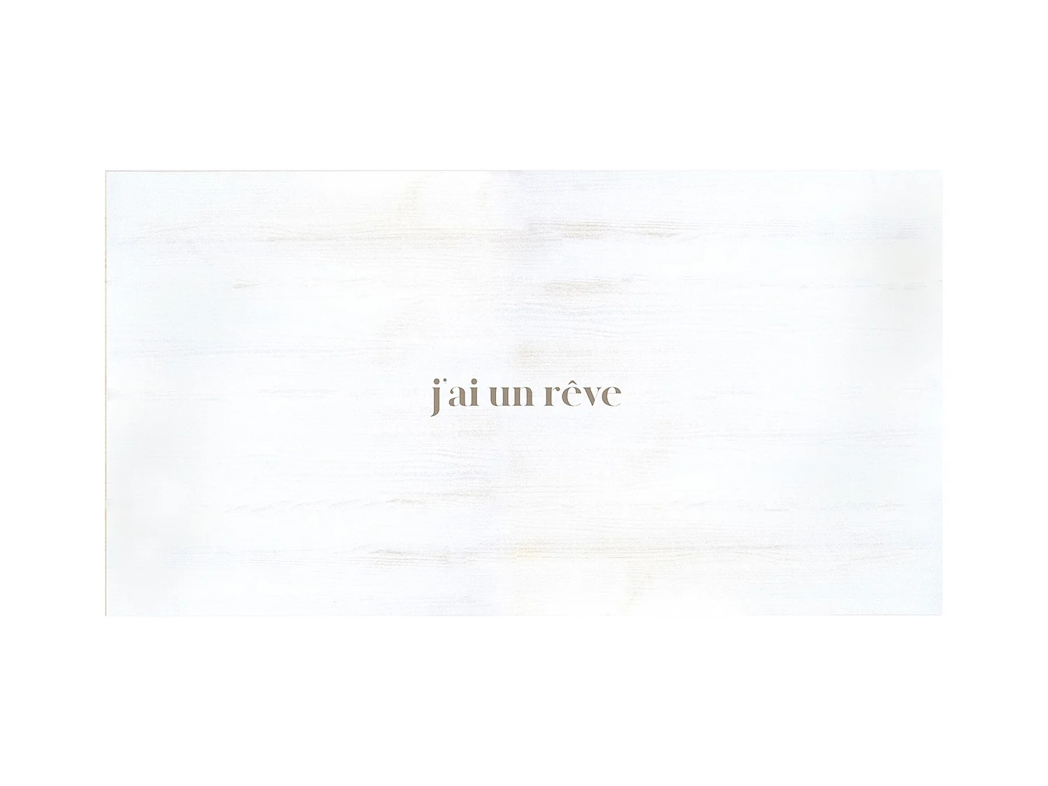 Cabecero de cama de madera maciza estampado motivo 'J'ai un rêve' decapado de 200x80cm - PRINT - DECOWOOD