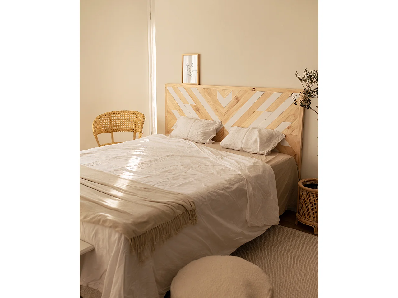 Testata del letto in legno in stile etnico multicolore 165x80cm - ZAZOO - DECOWOOD