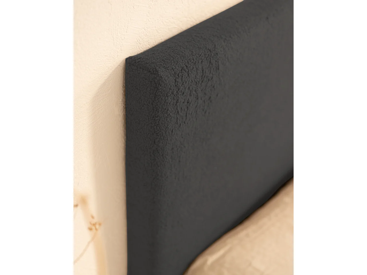 Cabecero de cama tapizado de algodón en color gris marengo de 150x80cm - OSLO - DECOWOOD