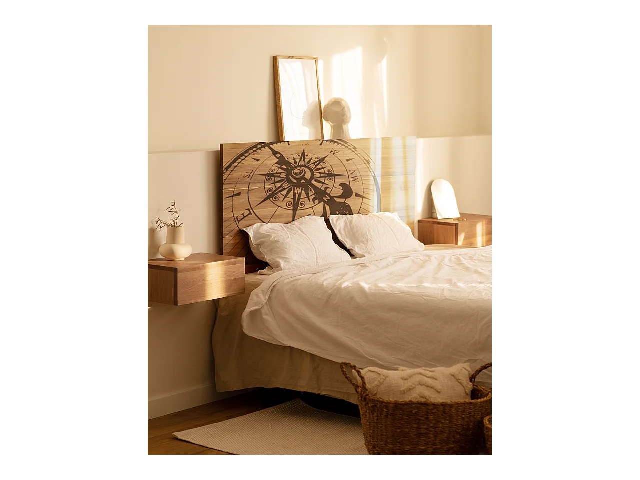 Testata del letto in legno con stampa 160x80cm - DECOWOOD