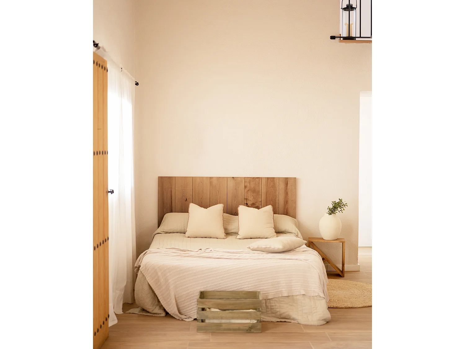 Tête de lit en bois de pin vieilli 100x60cm - FLANDES - DECOWOOD