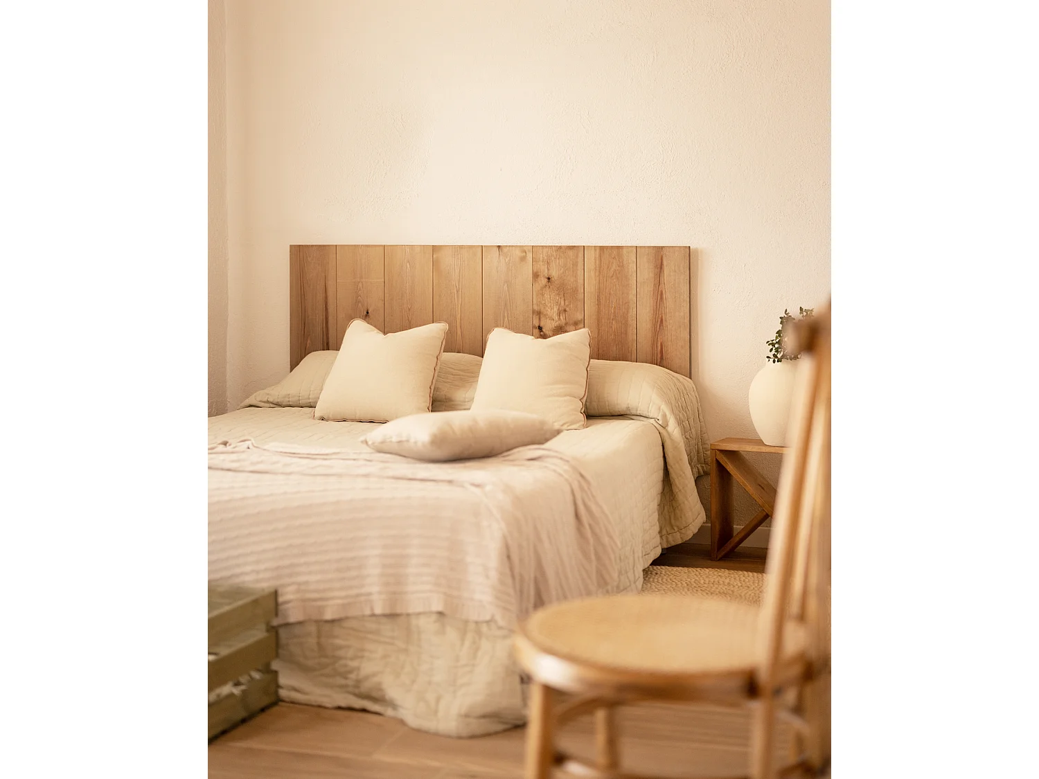 Tête de lit en bois de pin vieilli 100x60cm - FLANDES - DECOWOOD