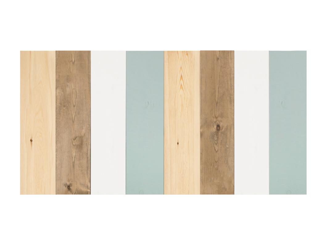 Testata del letto in legno combinato verde bluastro 80x60cm - FLANDES - DECOWOOD