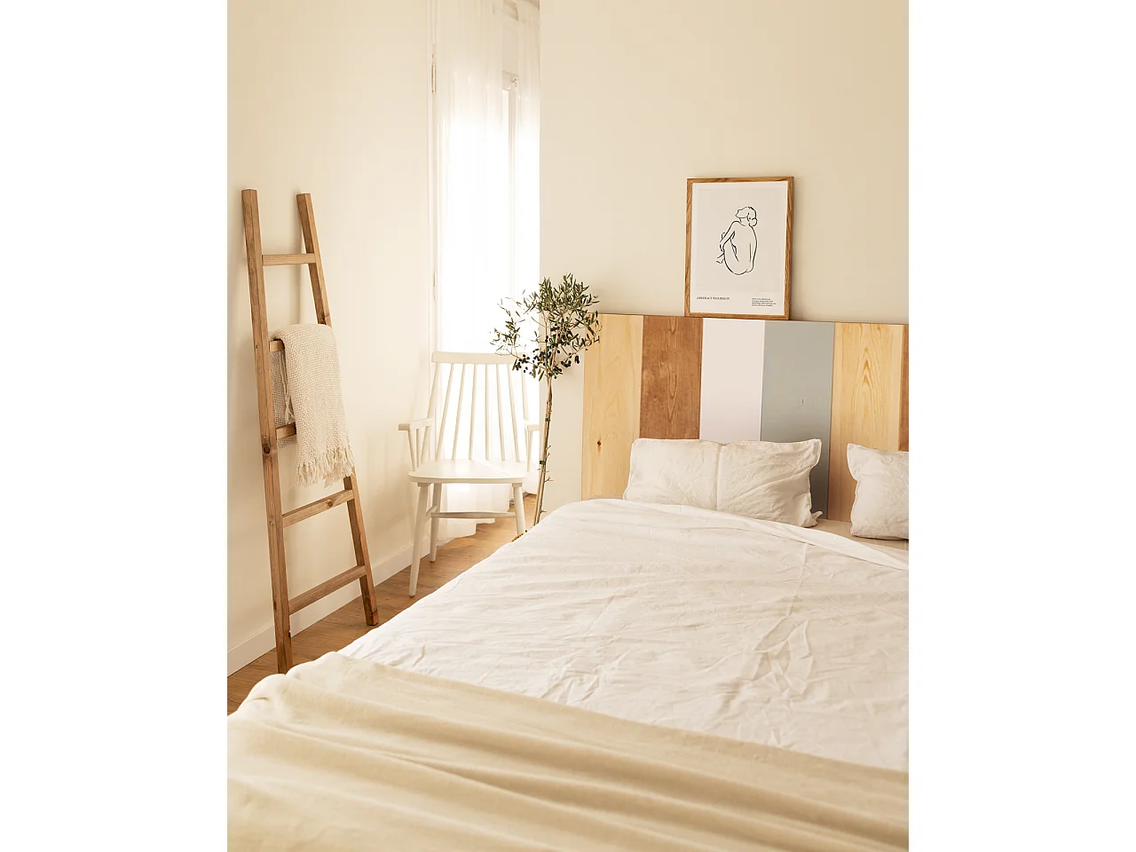 Tête de lit en bois de pin multicolore 120x60cm - FLANDES - DECOWOOD