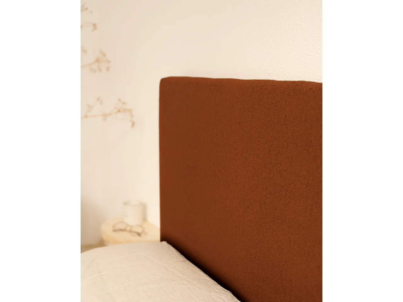 Tête de lit en coton terracota 150x80cm - OSLO - DECOWOOD