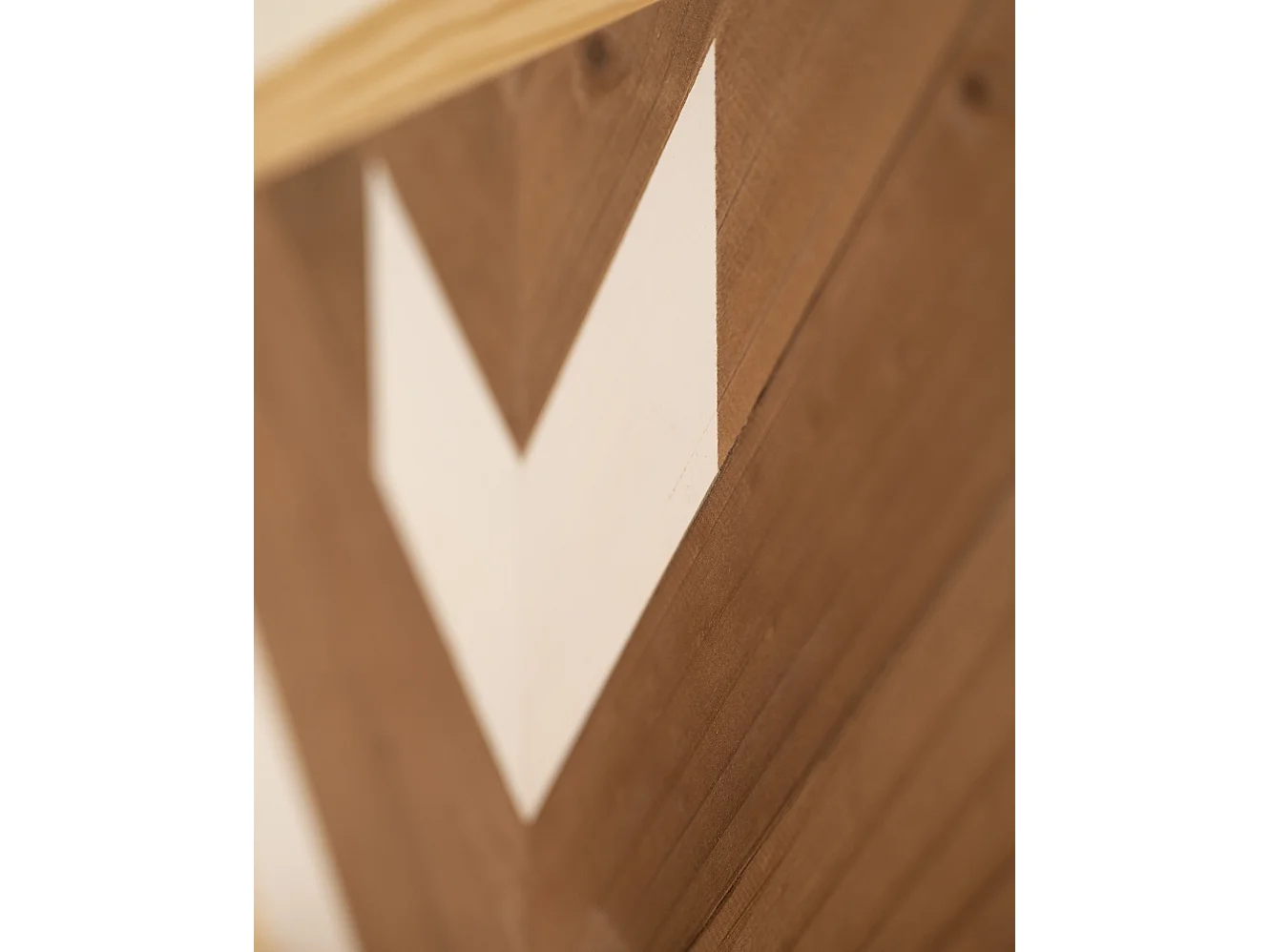 Cabecero de cama de madera maciza estilo étnico en tonos roble oscuro, natural y blanco de 80x165cm - MOSAIK - DECOWOOD