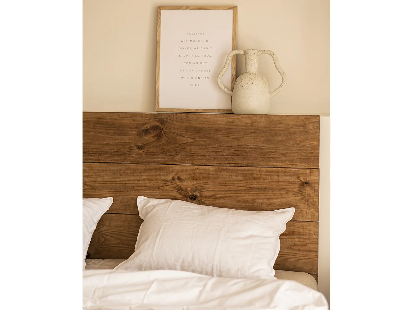 Testata del letto in legno in tono marrone 200x80cm - FLANDES - DECOWOOD