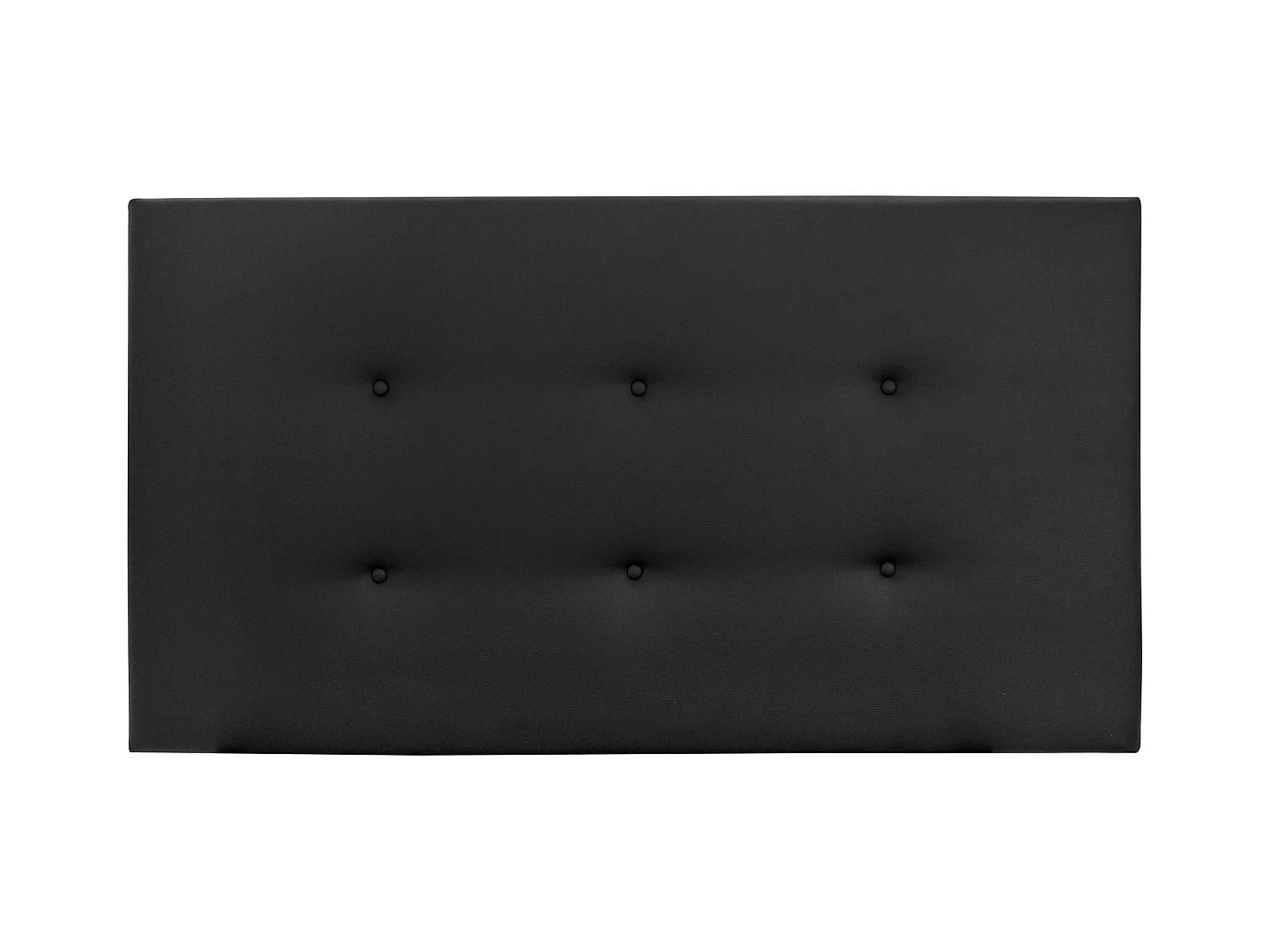 Testiera rivestita in pelle sintetica bottoni in tono nero 200x80cm - FLORENCE - DECOWOOD