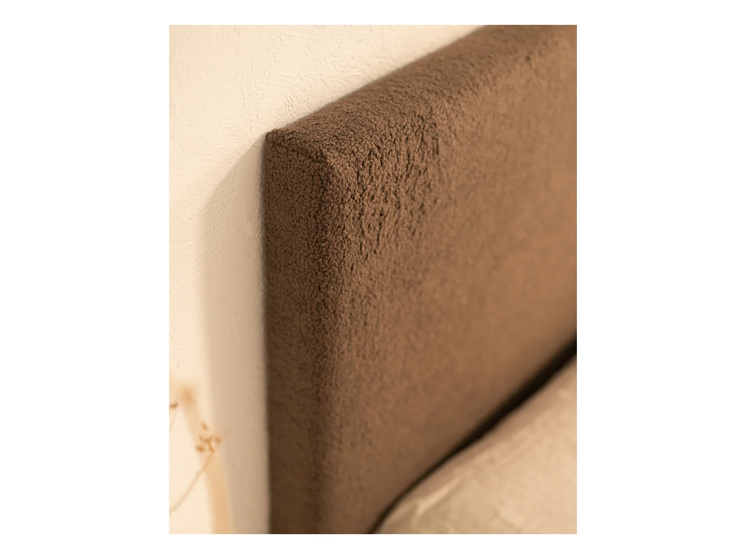 Cabecero de cama tapizado de algodón en color marrón de 160x80cm - OSLO - DECOWOOD