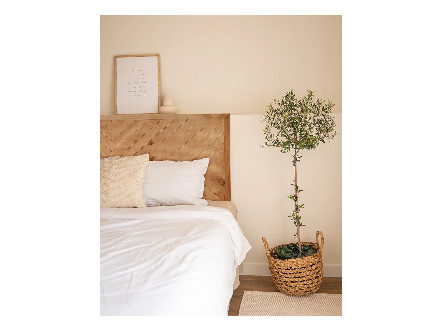 Testata del letto in legno in stile etnico rovere oscuro 165x80cm - VILLA - DECOWOOD