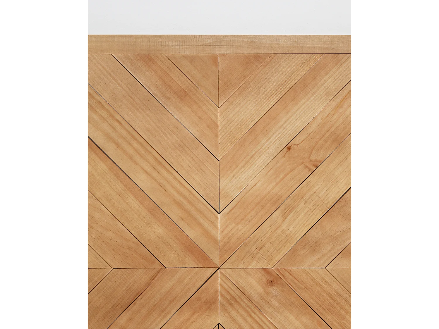 Cabecero de cama de madera maciza estilo étnico en tono roble oscuro de 80x165cm - VILLA - DECOWOOD