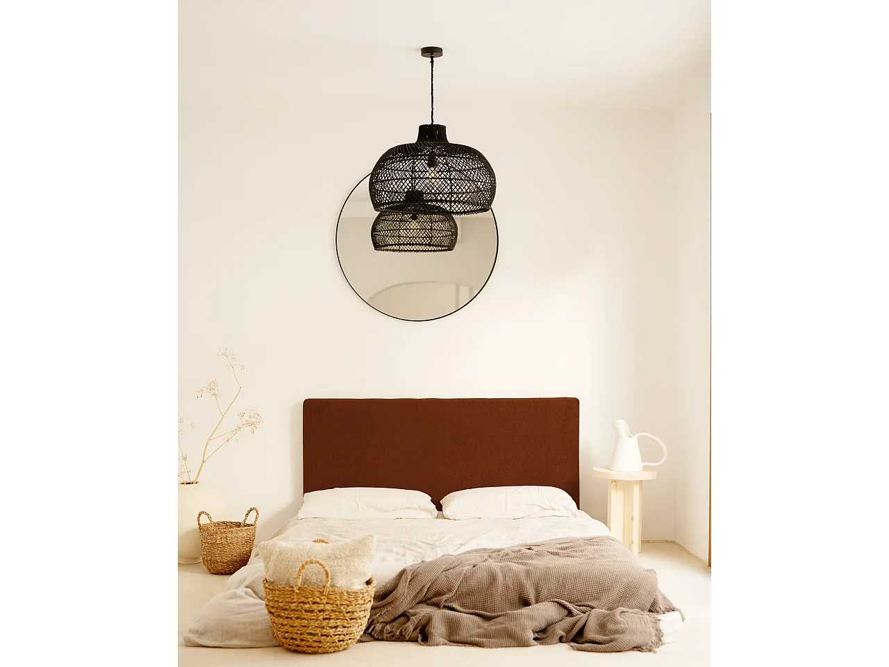 Tête de lit en coton terracota 135x80cm - OSLO - DECOWOOD