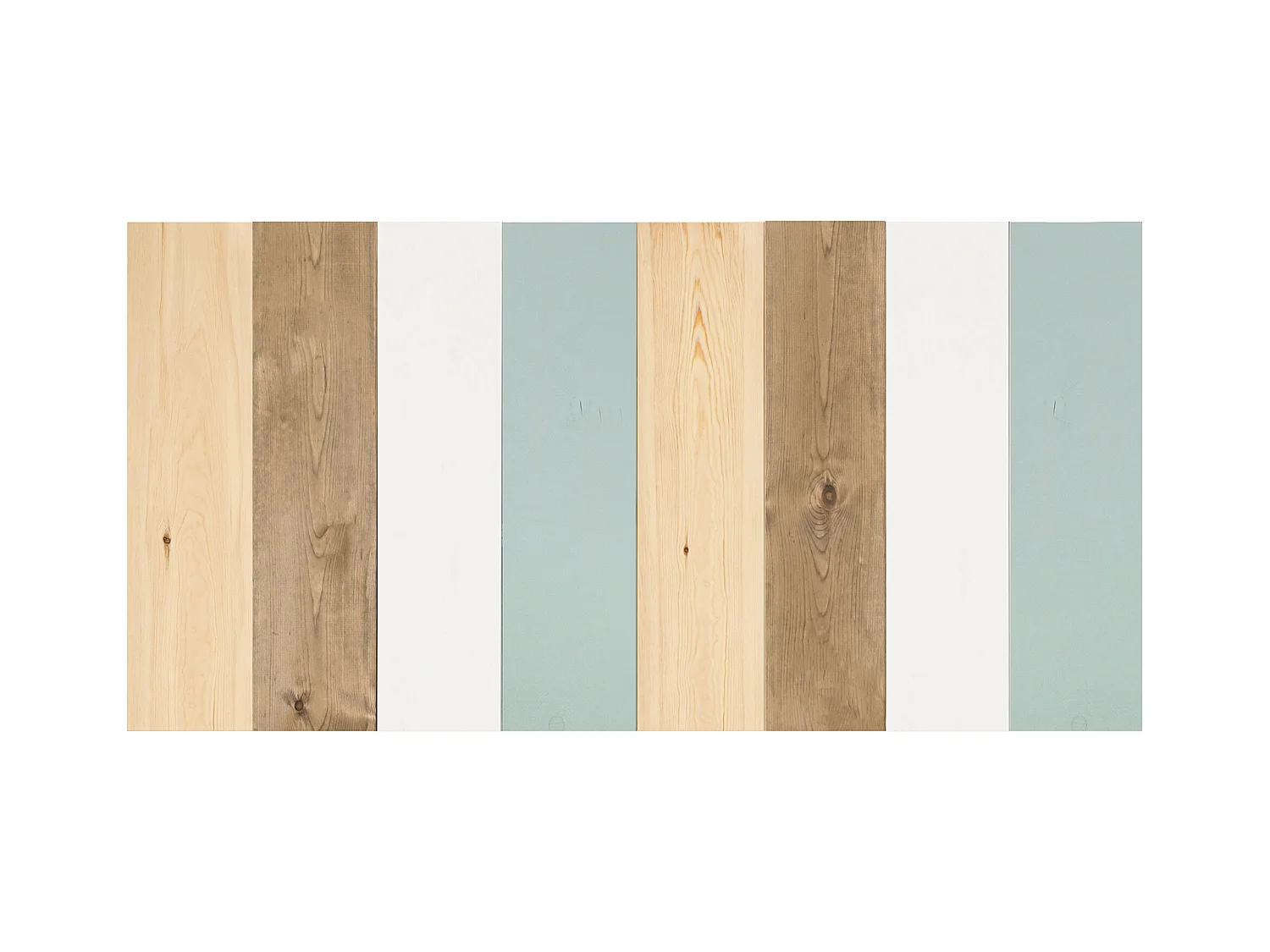 Cabecero de cama de madera maciza combinado verde azulado de 200x80cm - FLANDES - DECOWOOD