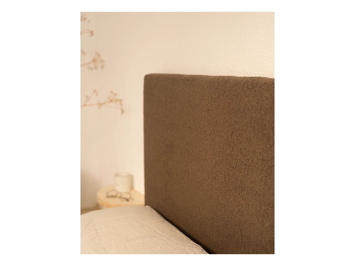 Tête de lit en coton marron 150x80cm - OSLO - DECOWOOD