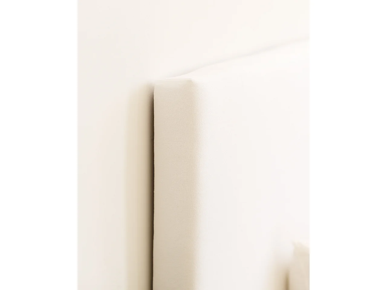 Cabecero de cama tapizado de algodón en color blanco de 160x80cm - OLIVIA - DECOWOOD