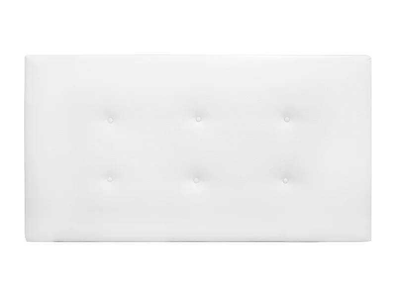 Testiera rivestita in pelle sintetica bottoni in tono bianco 160x80cm - FLORENCE - DECOWOOD