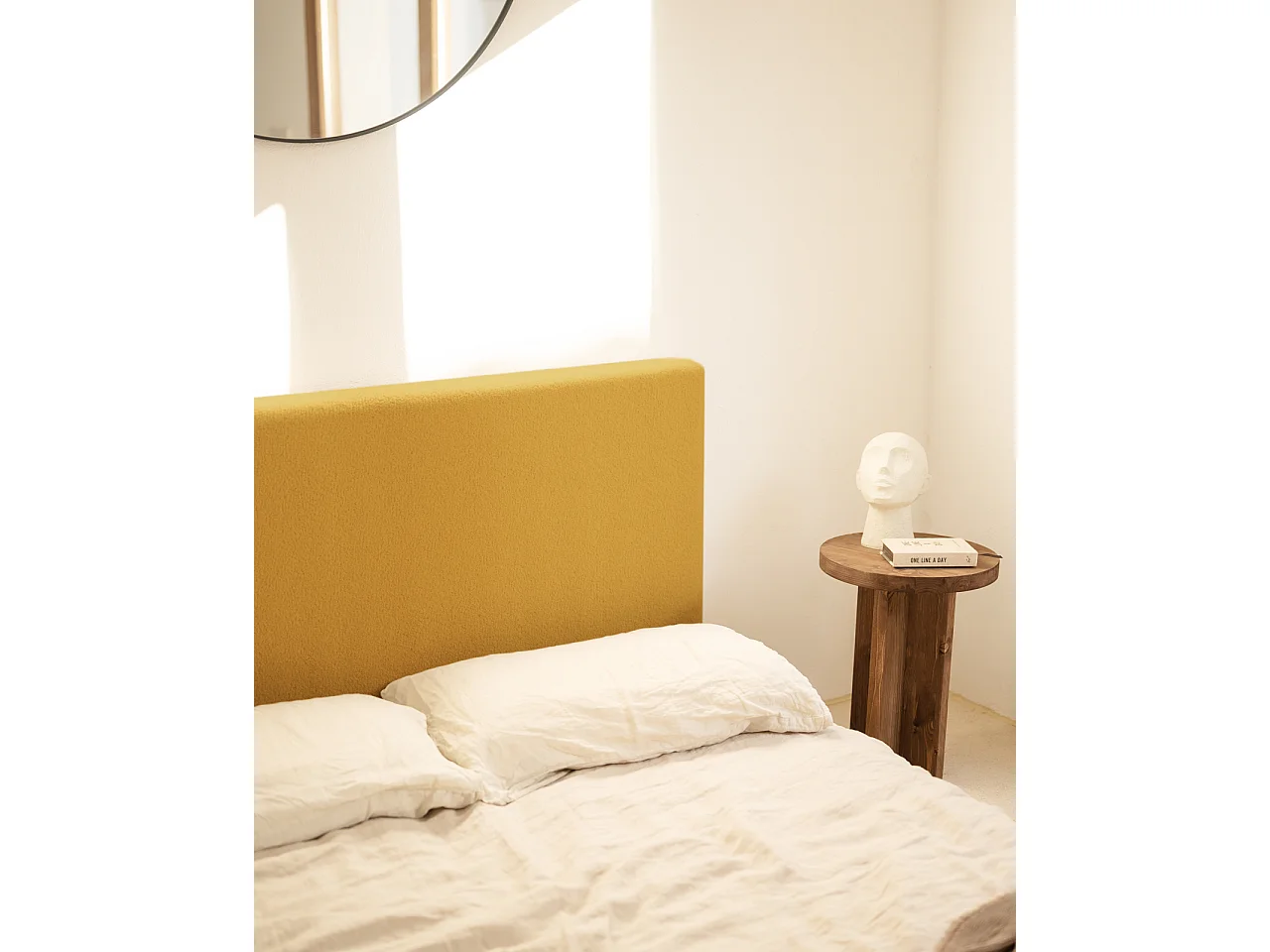 Tête de lit en coton moutarde 160x80cm - OSLO - DECOWOOD