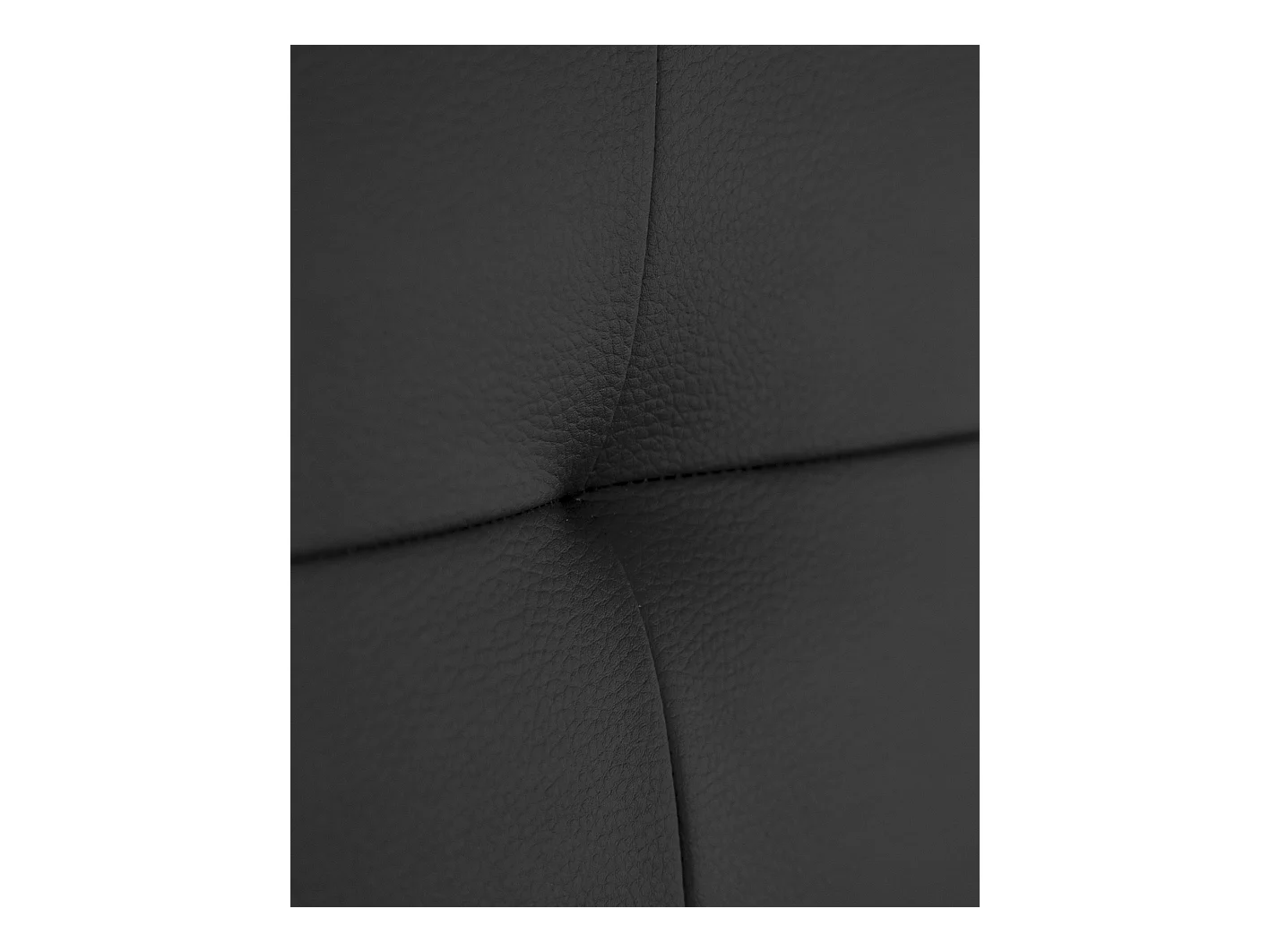 Testiera rivestita in pelle sintetica con pieghe tono nero 200x80cm - NIEMI - DECOWOOD