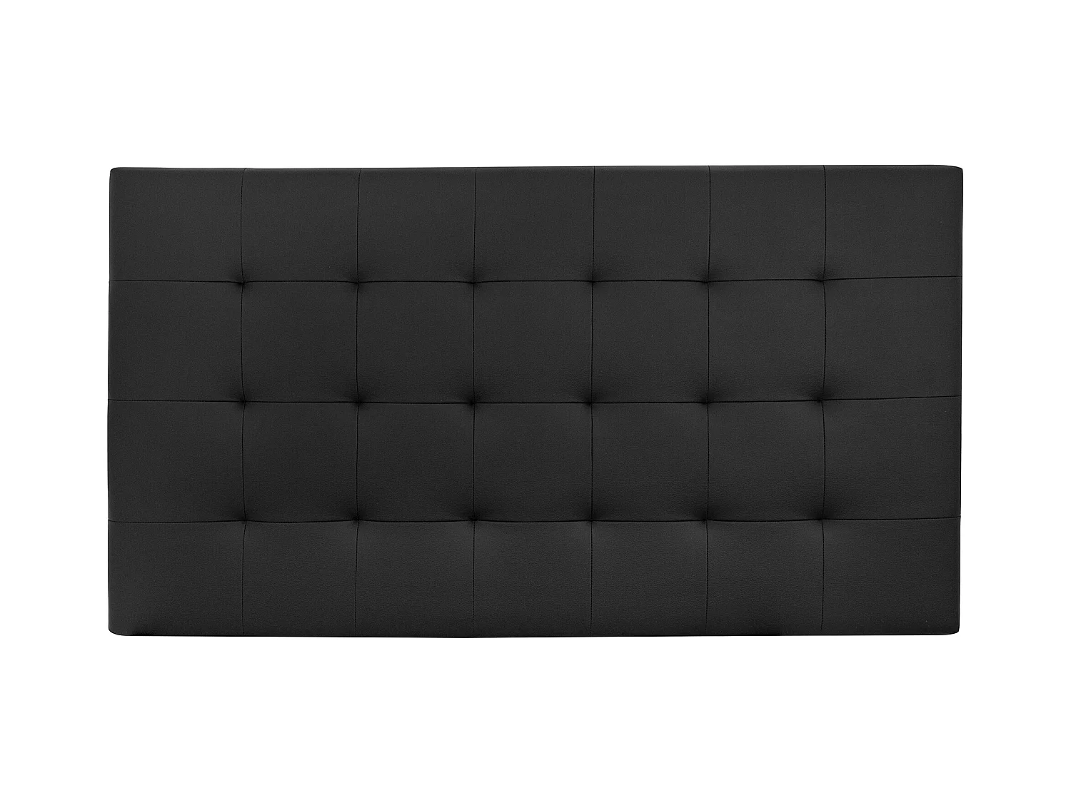 Cabecero de cama tapizado de polipiel con pliegues en color negro de 200x80cm - NIEMI - DECOWOOD
