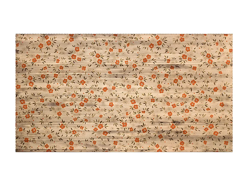 Tête de lit en bois de pin et raphia vieilli 130x80cm - OLIVIA - DECOWOOD