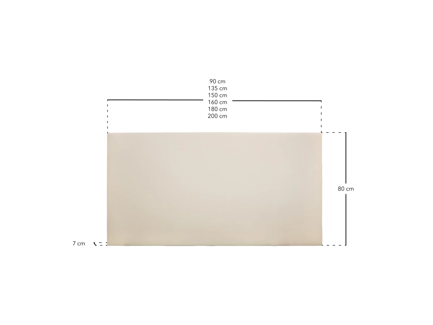 Testiera rivestita in pelle sintetica liscia in tono beige 90x80cm - BUDAPEST - DECOWOOD