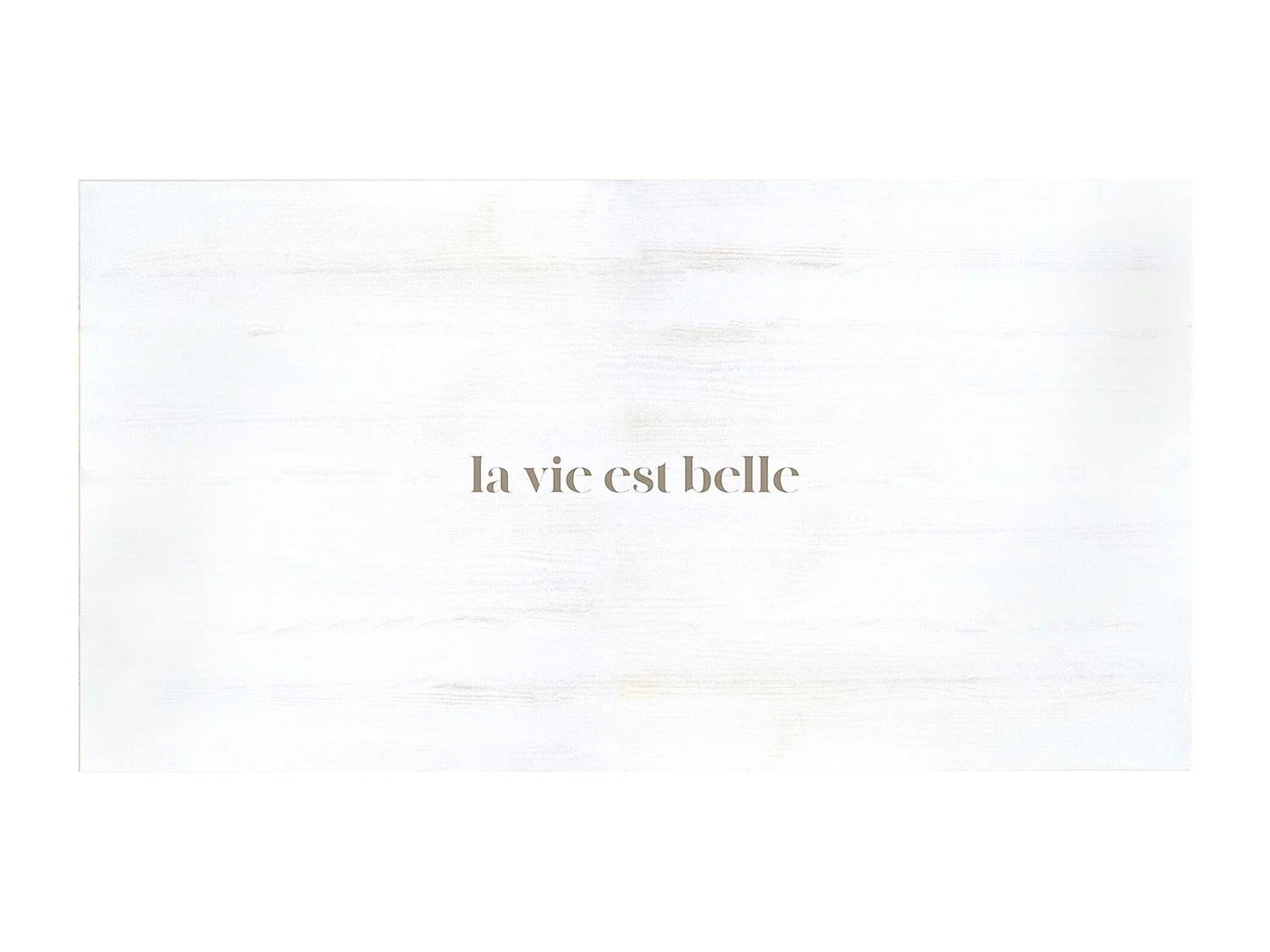 Cabecero de cama de madera maciza estampado motivo 'La vie est belle' decapado de 105x80cm - PRINT - DECOWOOD